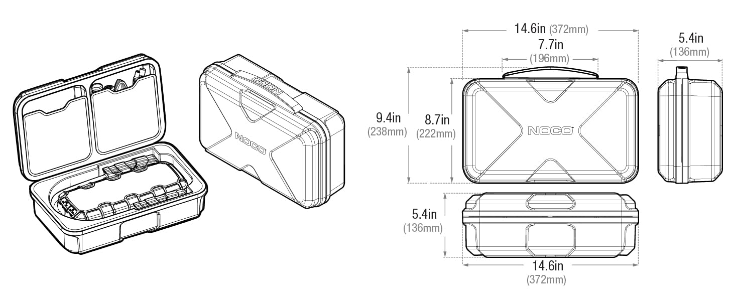 NOCO GBC015 Boost Pro EVA Protection Case for GB150 UltraSafe Lithium Jump Starters