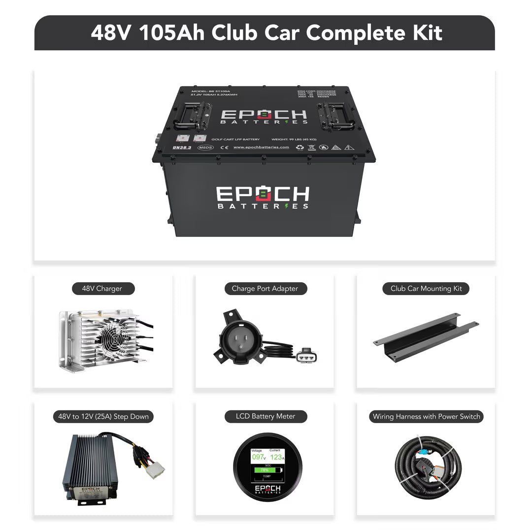 48V 105Ah - LiMax Series - Lithium (LiFePO4) Golf Cart Battery - Complete Kit