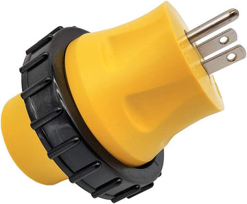 Parkworld 691685 Shore Power Adapter Household 15A 5-15 Plug to RV Twist Lock 30A Socket L5-30 Receptacle with Locking Ring (Adapter)
