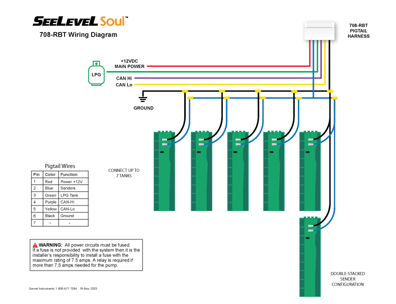 Garnet SeeLeveL Soul 708-RBT Tank Monitoring Data Link Module - Bluetooth/RBC