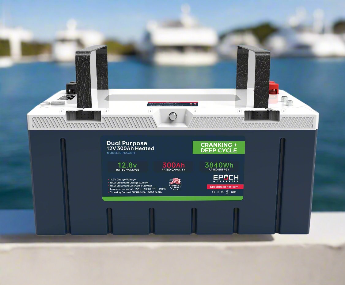 EPOCH 12V 300Ah Pro Series - LiFePO4 Cranking & Deep Cycle Lithium Battery (Dual Purpose) - DP12300H