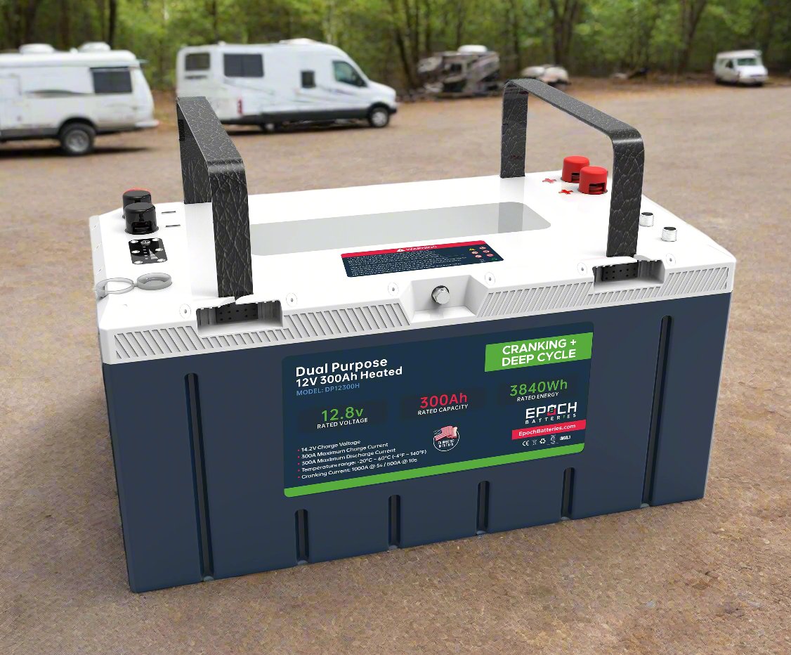 EPOCH 12V 300Ah Pro Series - LiFePO4 Cranking & Deep Cycle Lithium Battery (Dual Purpose) - DP12300H