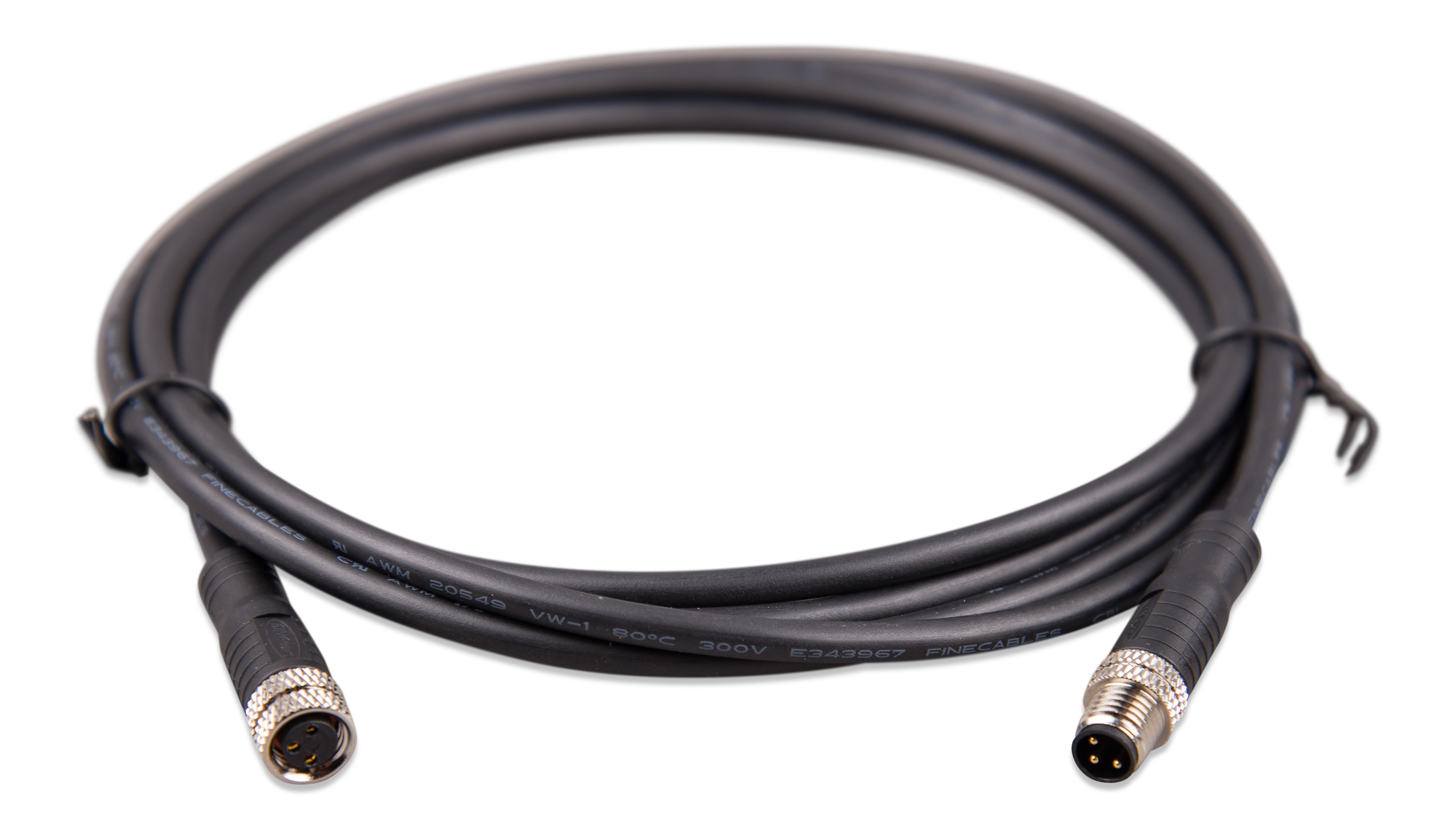 M8 circular connector Male/Female 3 pole cable 5m (bag of 2)
