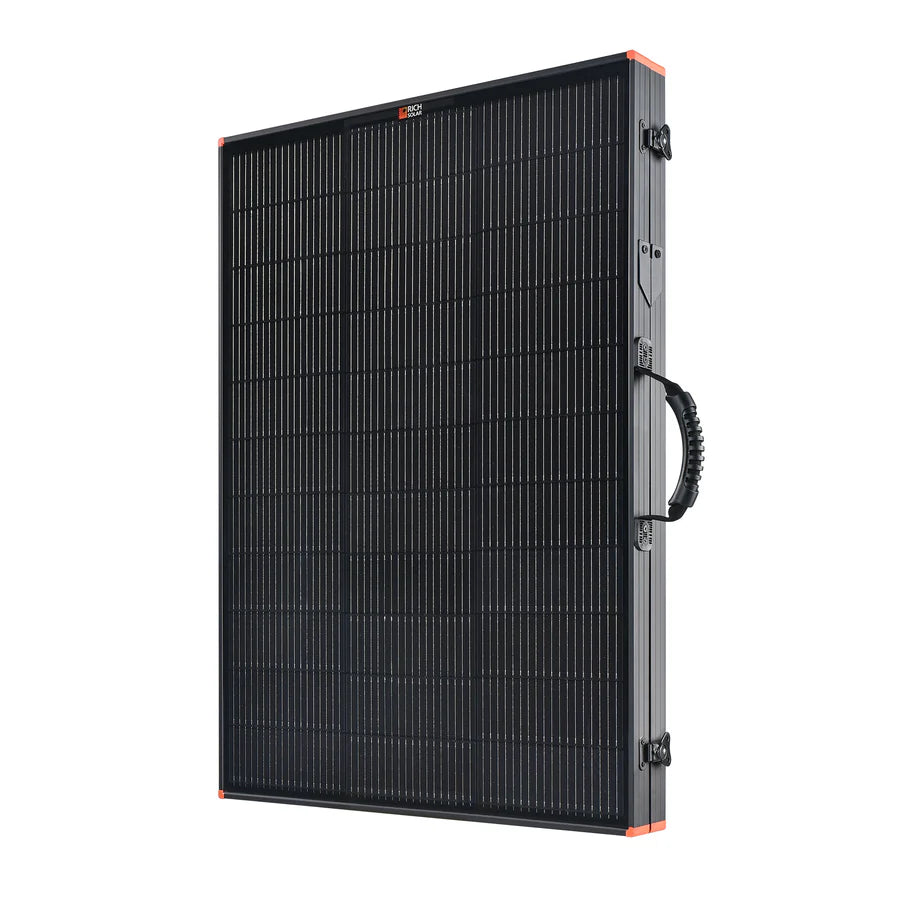 MEGA 200 Portable Briefcase Solar Panel | 200 Watt Portable Solar Panel | Powerful 12V Portable Solar Panel for Generators, Power Stations, Campers | High Efficiency