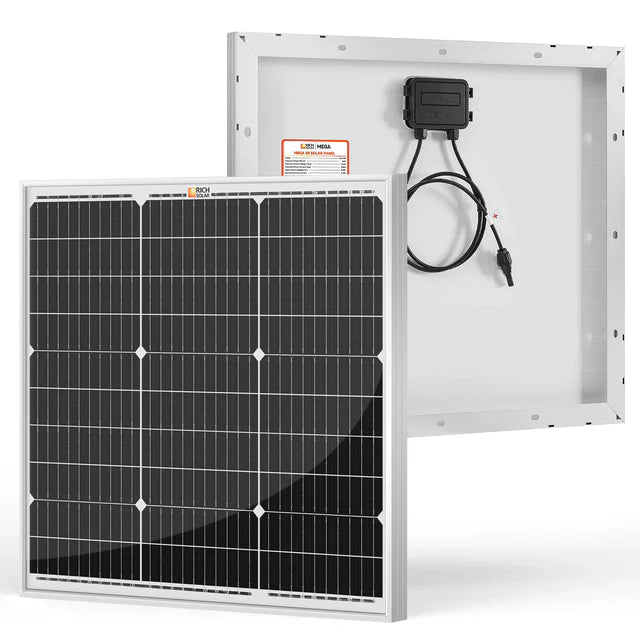 MEGA 50 | 50 Watt Solar Panel | Compact 12V Off-Grid Solar Panel for Boats, Vans, Trailers | 25-Year Output Warranty | UL Certified
