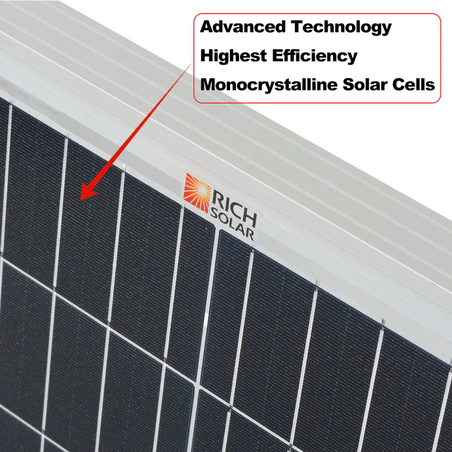 MEGA 200 MAX | 200 Watt 24 Volt Solar Panel | Premium 24V Off-Grid Solar Panel for RVs, Trailers, Cabins | 25-Year Output Warranty | UL Certified