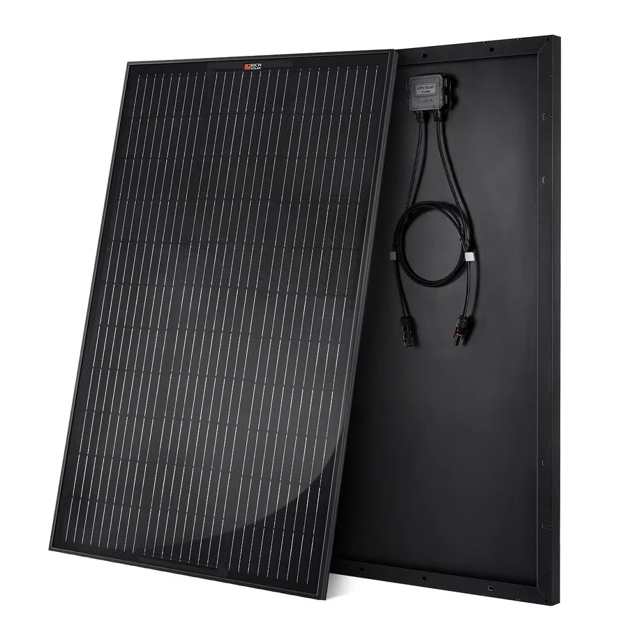 MEGA 100 ONYX | 100 Watt Solar Panel | Premier 12V Off-Grid Solar Panel for Vans, Campers, Boats | 25-Year Output Warranty | UL Certified