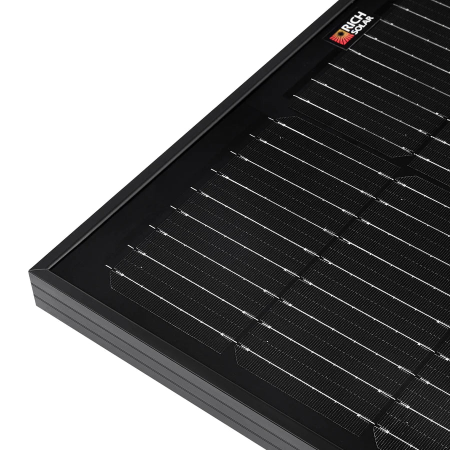 MEGA 100 ONYX | 100 Watt Solar Panel | Premier 12V Off-Grid Solar Panel for Vans, Campers, Boats | 25-Year Output Warranty | UL Certified