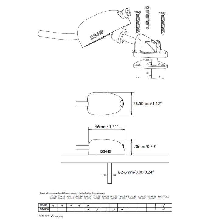 Scanstrut Horizontal Cable Seal DS-H6-Black