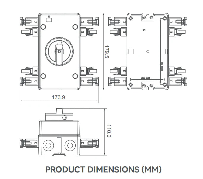 Solar PV DC Quick Disconnect Switch 1200V 32 Amps
