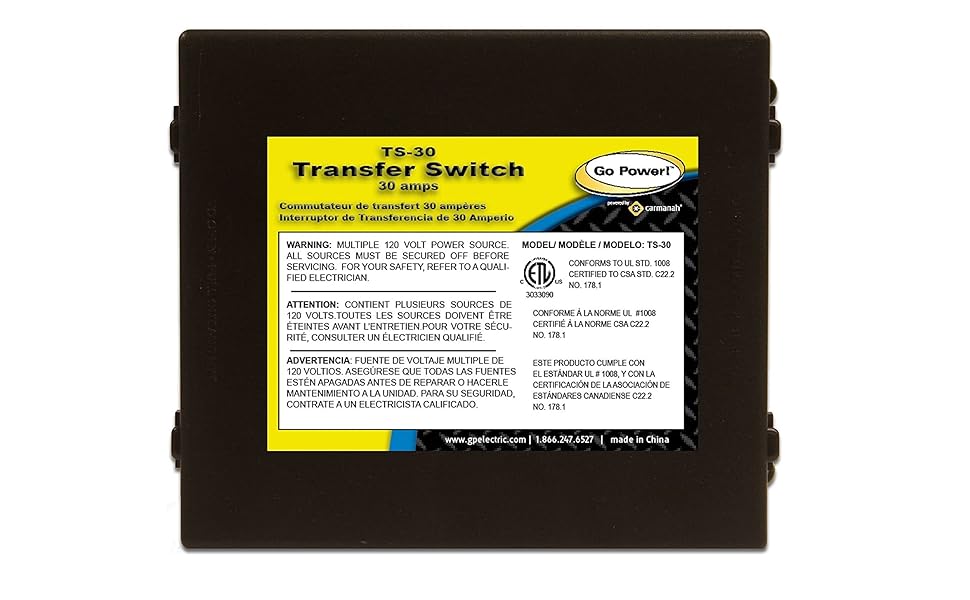 Go Power 30A Transfer Switch