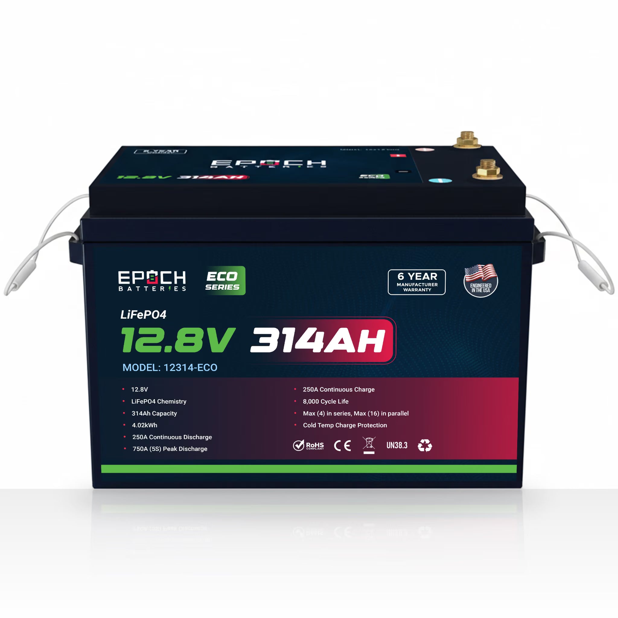 12V 314Ah Eco Series LiFePO4 Battery (4.02kWh)