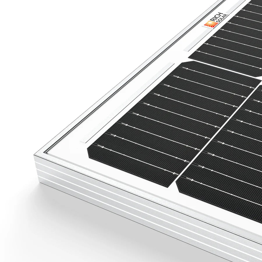 MEGA 100 | 100 Watt Solar Panel | Premier 12V Off-Grid Solar Panel for Vans, Campers, Boats | 25-Year Output Warranty | UL Certified