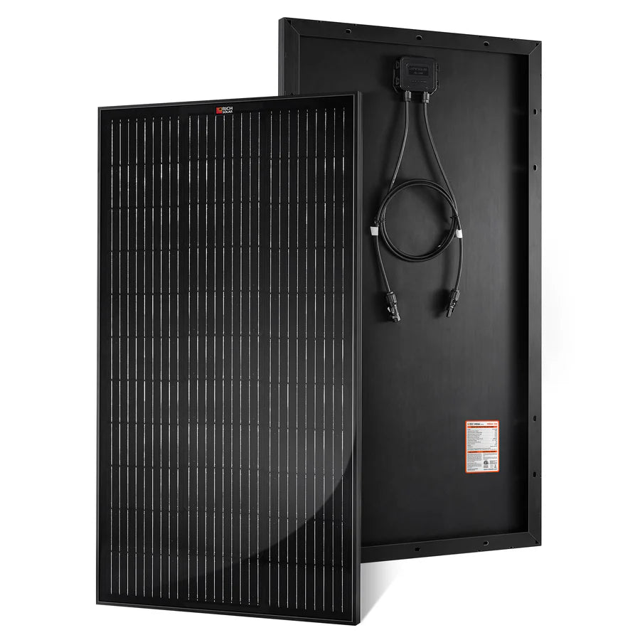 MEGA 100 ONYX | 100 Watt Solar Panel | Premier 12V Off-Grid Solar Panel for Vans, Campers, Boats | 25-Year Output Warranty | UL Certified