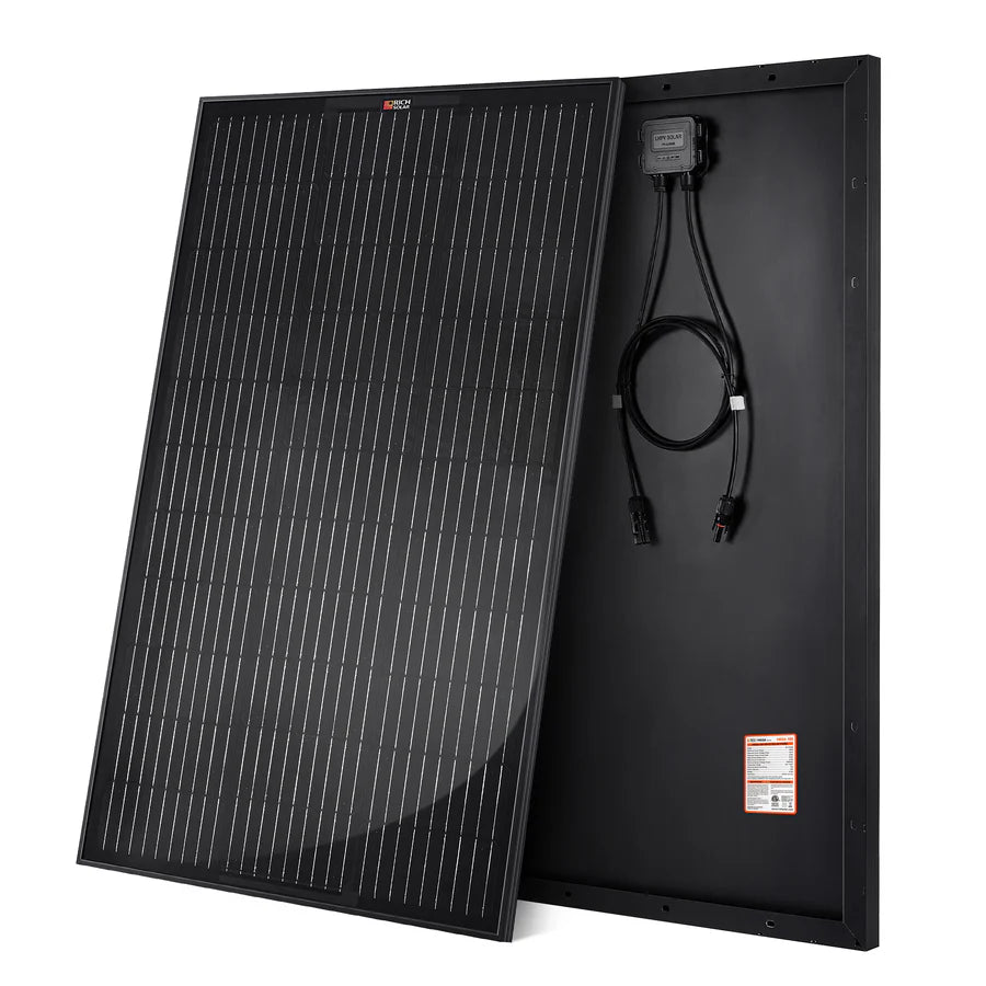 MEGA 100 ONYX | 100 Watt Solar Panel | Premier 12V Off-Grid Solar Panel for Vans, Campers, Boats | 25-Year Output Warranty | UL Certified