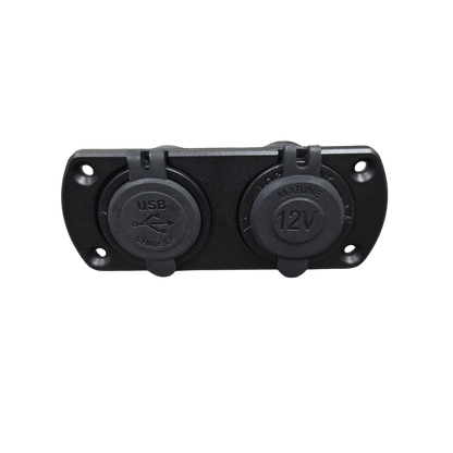 USB-A Socket 12V Dual Power Socket and Cigarette Lighter