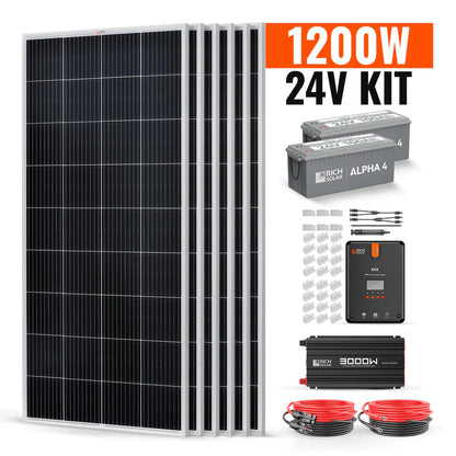 1200 Watt 24v Complete Solar Kit
