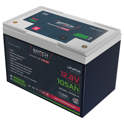 EPOCH 12V 105Ah Essential Series - Bluetooth & Heated LiFePO4 Battery