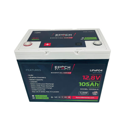 EPOCH 12V 105Ah Essential Series - Bluetooth & Heated LiFePO4 Battery