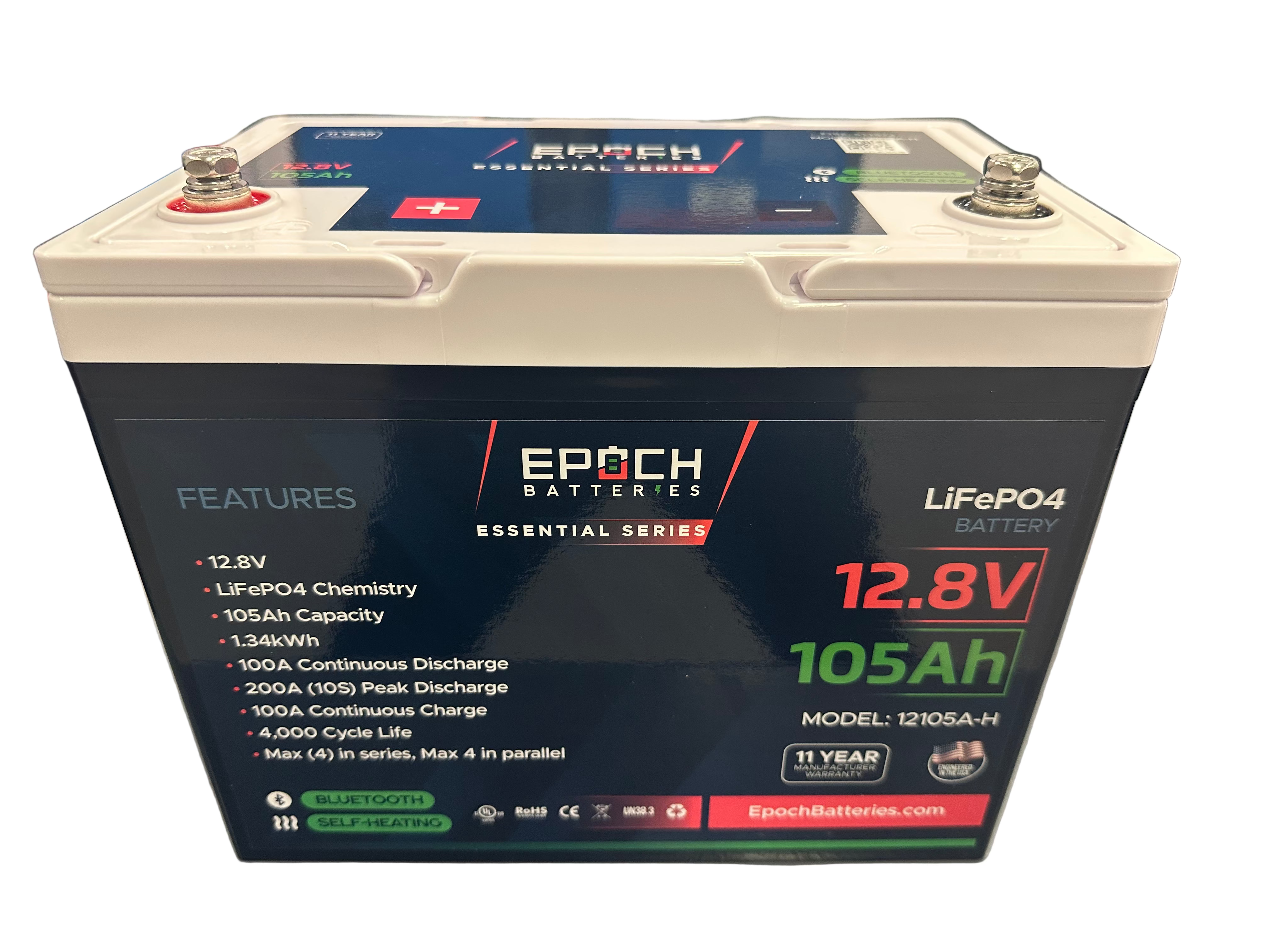 EPOCH 12V 105Ah Essential Series - Bluetooth & Heated LiFePO4 Battery