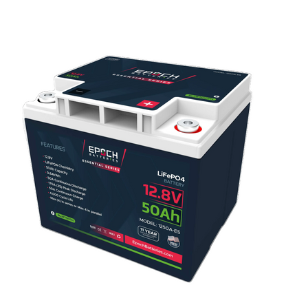 12V 50Ah (0.64kWh) Essential Series - Bluetooth LiFePO4 Battery