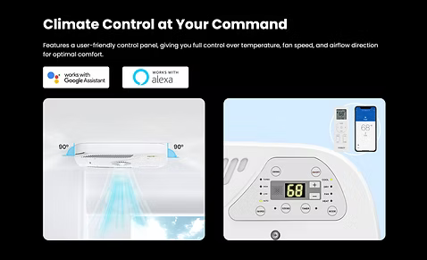 ATMOS HEAT PUMP 15K AC/ 12K HEAT 120v W integrated RVSoftstart + LTV Unity Installation