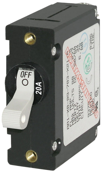 A-Series White Toggle Circuit Breaker - Single Pole 20A 7214