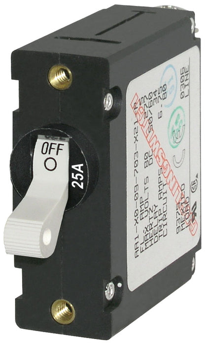A-Series White Toggle Circuit Breaker - Single Pole 25A 7218