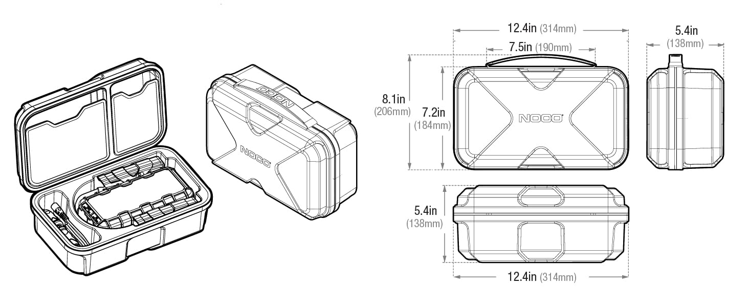 NOCO GBC014 Boost HD EVA Protection Case for GB70 UltraSafe Lithium Jump Starters