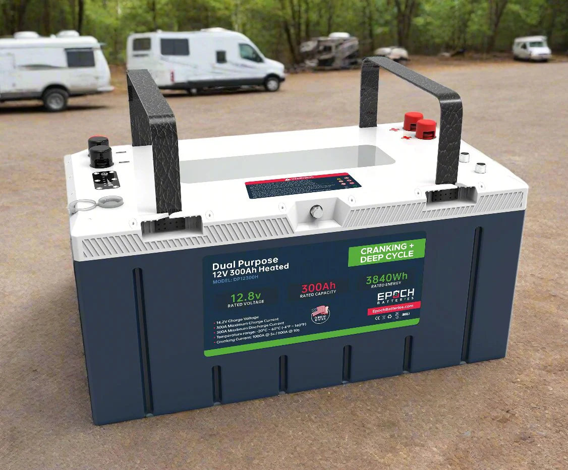 Epoch 12V 300Ah Pro Series - LiFePO4 Cranking & Deep Cycle Lithium Battery (Dual Purpose) - DP12300H
