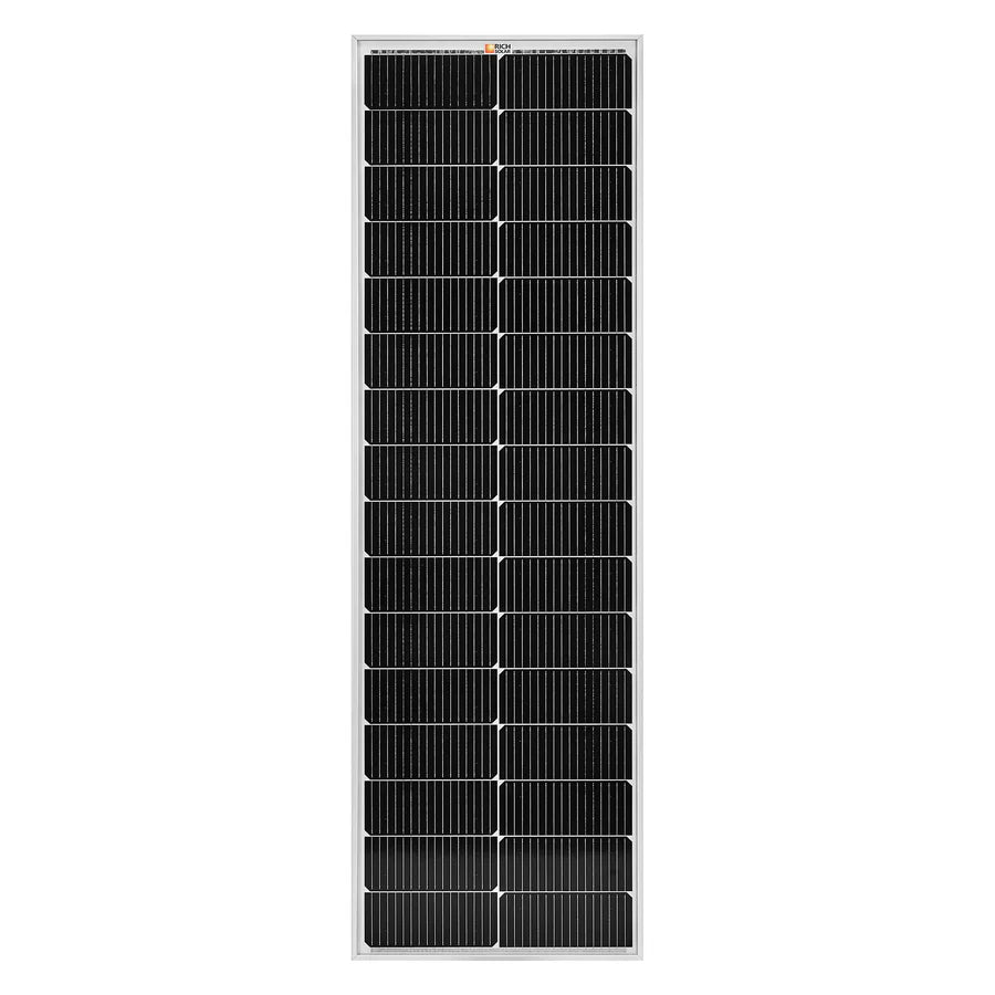 MEGA 100 SLIM | 100 Watt Slim Solar Panel | Compact 12V Off-Grid Narrow Solar Panel for Campers, Overlanders, Boats | 25-Year Output Warranty | UL Certified