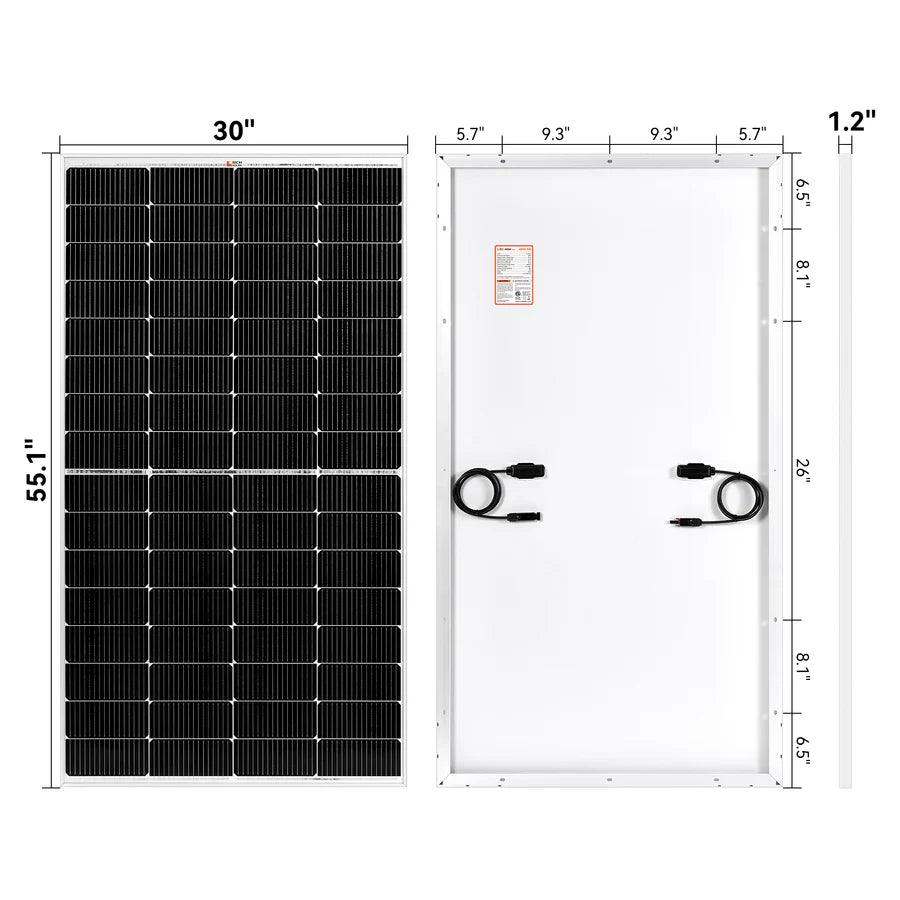 MEGA 220 | 220 Watt Solar Panel | Premium 12V Off-Grid Solar Panel for RVs, Cabins, Boats | 25-Year Output Warranty | UL Certified