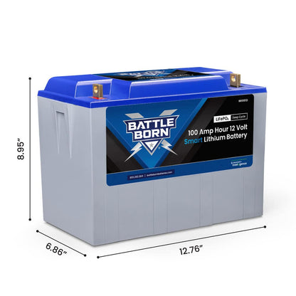 Battle Born 100Ah 12V Smart LiFePO4 Deep Cycle Battery