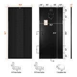 MEGA 200 PRO ONYX | 200 Watt 24 Volt Solar Panel | Premium 24V Off-Grid Solar Panel for RVs, Trailers, Cabins | 25-Year Output Warranty | UL Certified