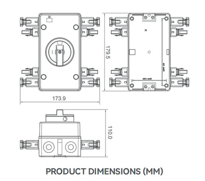 Solar PV DC Quick Disconnect Switch 1200V 32 Amps