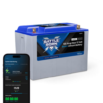 Battle Born 100Ah 12V Smart LiFePO4 Deep Cycle Battery