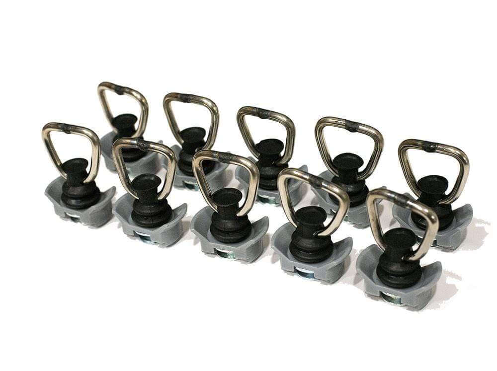 Adventure Van L-Track Anchors with D-Ring Hooks - 10 Pack