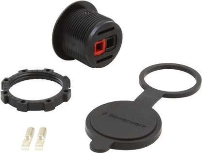Panel Mount Housing for a Single Powerpole Connector with a Weather Tight Cover
