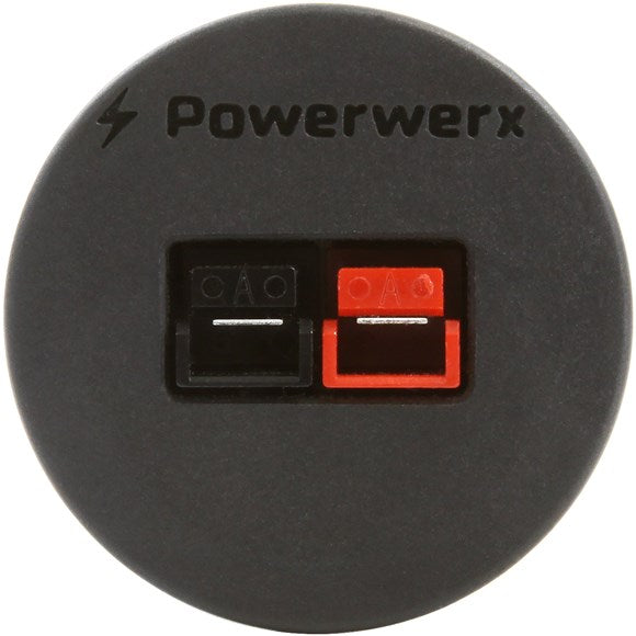 Panel Mount Housing for a Single Powerpole Connector with a Weather Tight Cover