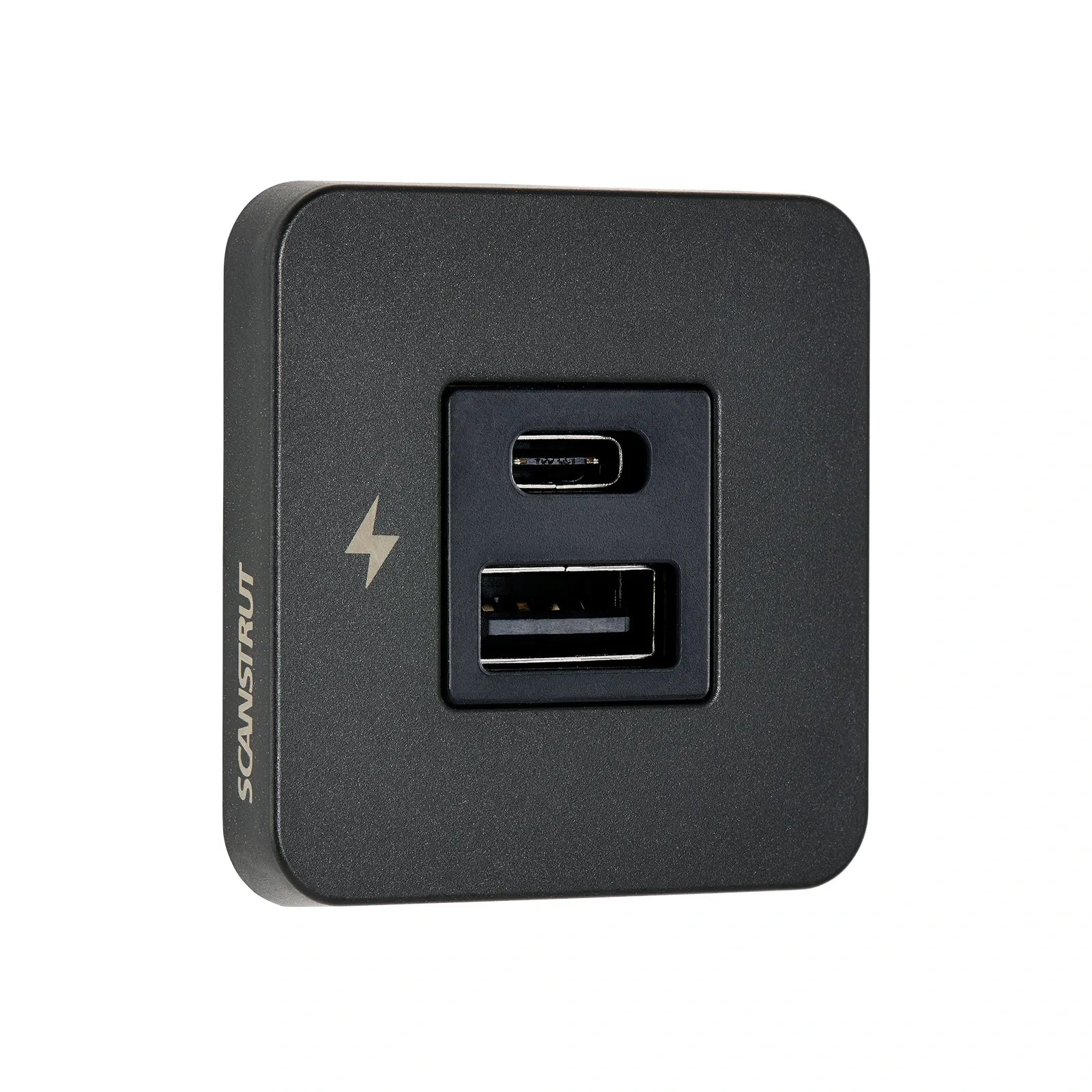 TILE - USB-A / USB-C Interiors Charging Socket 12/24V - Black Bezel